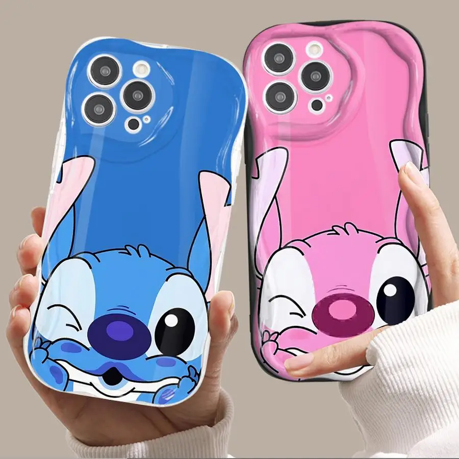 Disney Stitch Angle Phone Case for iPhone XS Max SE XR 14 Plus 12 Pro 13 Mini 15 16 ProMax 8 7 11 Pro Soft Luxury Cover