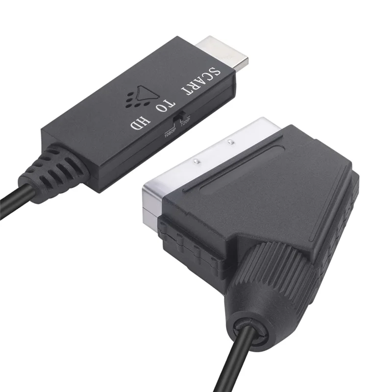 ABUO-Scart To -Compatible HD 1080P Video Converter Adapter, Male To Female For HDTV, DVD, PC, 1M Cable