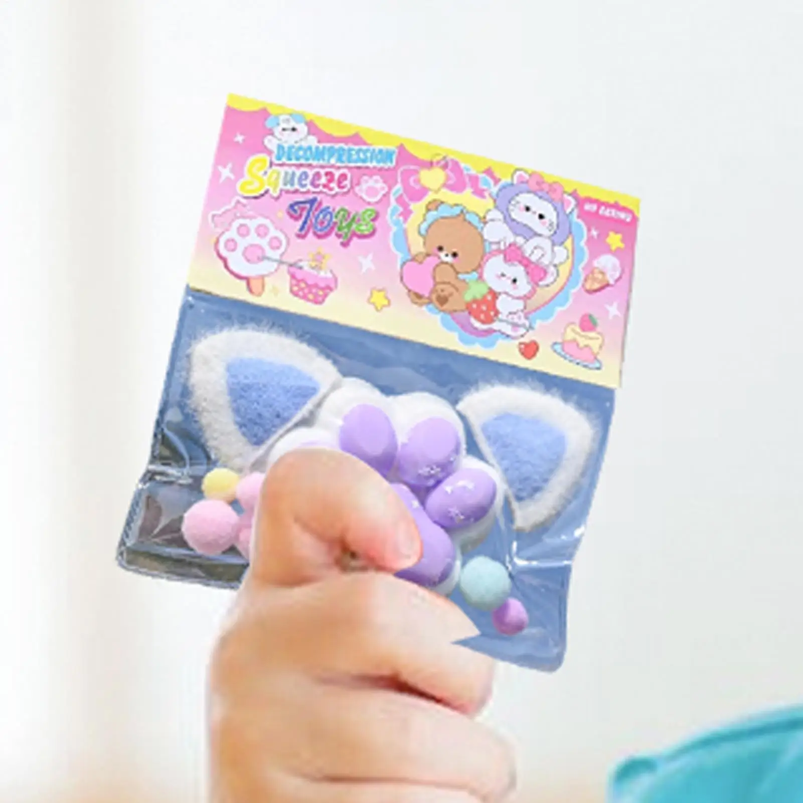 Cat Paw Squeezing Sensory Toy Sensory Fidget Toy Slow-Rebound Elastic Balls Pinch Tools For School Party Easter Halloween