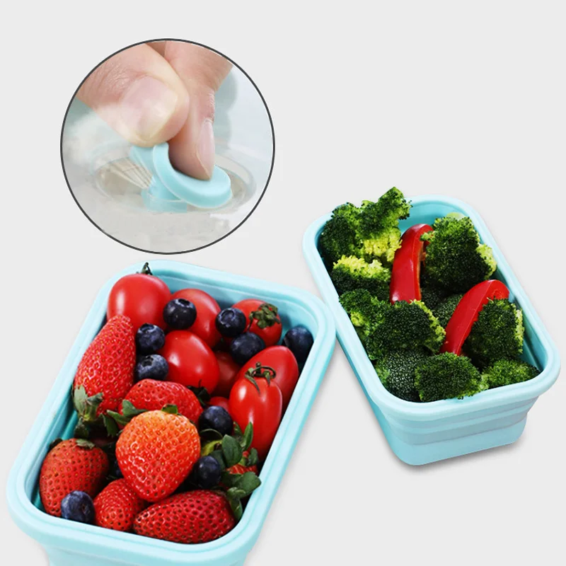 4pcs Food Storage Containers - Collapsible, Airtight, Freezer & Microwave Safe - Ideal for Leftovers and Fresh Fruit