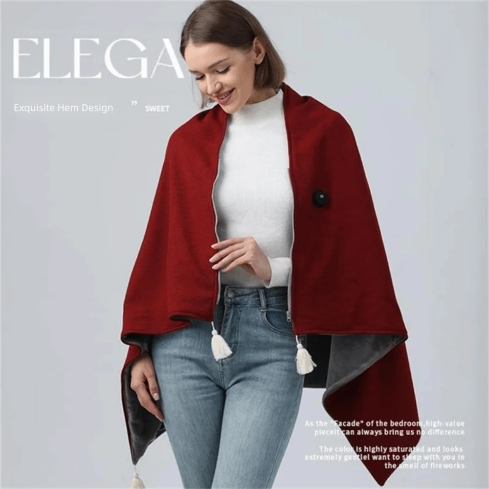 

Зимнее одеяло унисекс, удобное электрическое одеяло с USB-подогревом, носимое моющееся теплое шаль для офиса, кемпинга, домашнего использования