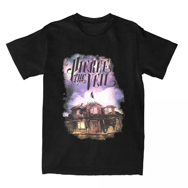 Y2K Mens Pierce Veil Collide With The Sky Graphic T Shirt Accessories Vintage Cotton Rock Band T Shirts Tee Birthday Gift