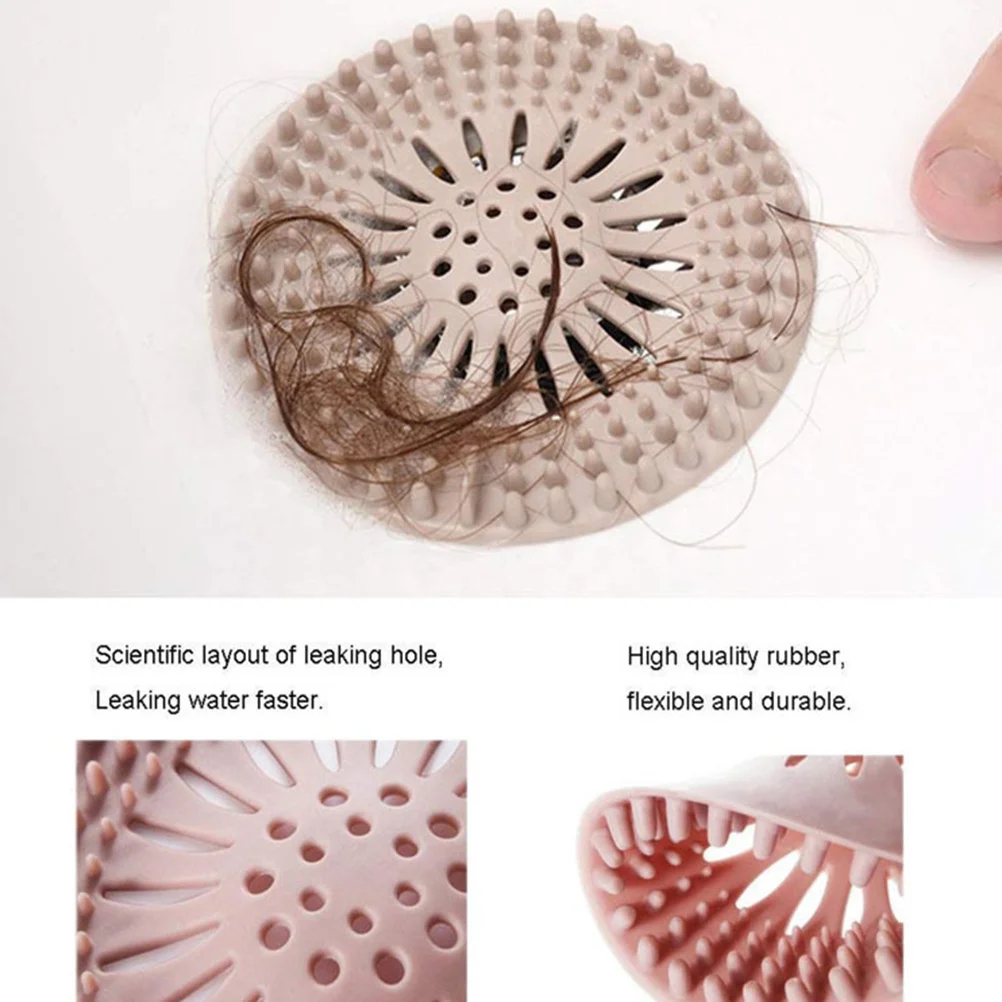 

5pcs Anti-Blocking Floor Drain Covers Silicone Sink Strainer For Kitchen Bathroom Laundry Workshop Debris Filter Drain Trap