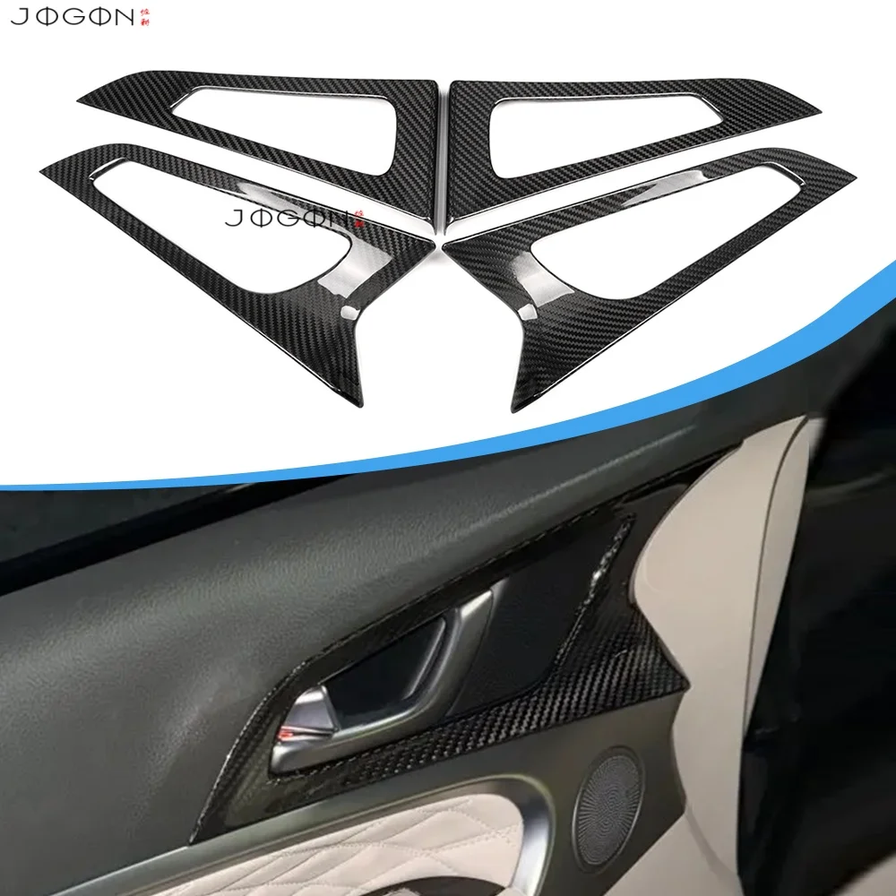 

Для G70 Внутренняя ручка двери из настоящего углеродного волокна, внутренняя крышка дверного замка, декоративная защита для Genesis G70 IK 2017 2018 2019-2025