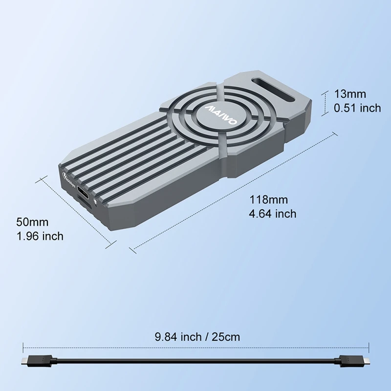새로운 MAIWO 40Gbps USB4 M.2 NVMe SSD 외장 케이스 알루미늄 8TB 최대 Thunderbolt 4/3 USB 3.2/3.1/3.0 B+M M-Key NVMe SSD 케이스