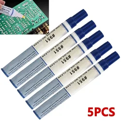 5pcs 10ml 951 Soldering Rosin Flux Pen Low-Solid Cleaning-Free Welding Pen For Solar Cell Panel DIY PCB Welding