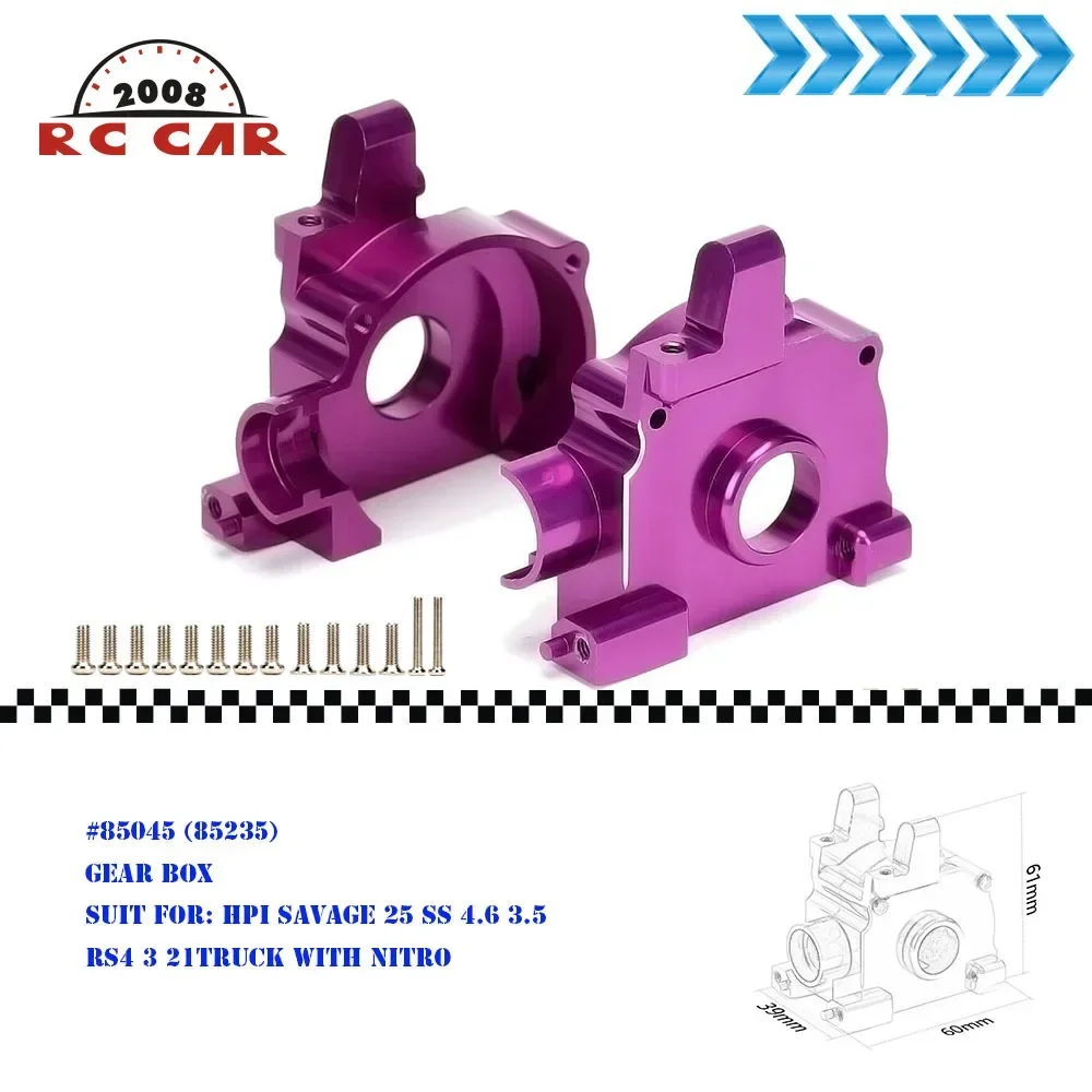 

#85045(85235) Aluminum Front&Rear Gearbox Diff Gear Box for RC HPI SAVAGE 21 4.6 5.9 X XL SS KIT WITH NITRO Accesorios