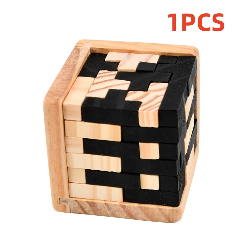 Rompecabezas de bloques 3D, educación creativa, juguetes de madera, rompecabezas cerebral, juego de iluminación, juego de regalo para niños de 54 piezas