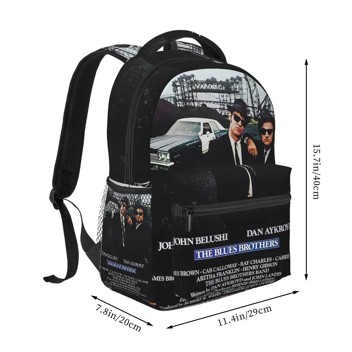The Blues Brothers Music Rock Style Pattern Backpack Student Boys Girls BookBag School Bag Laptop Shoulder Bags for Men Women