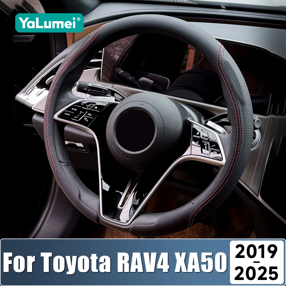 

For Toyota RAV4 XA50 2019 2020 2021 2022 2023 2024 2025 RAV 4 Hybrid Perforated Breathable Non Slip Car Steering Wheel Cover