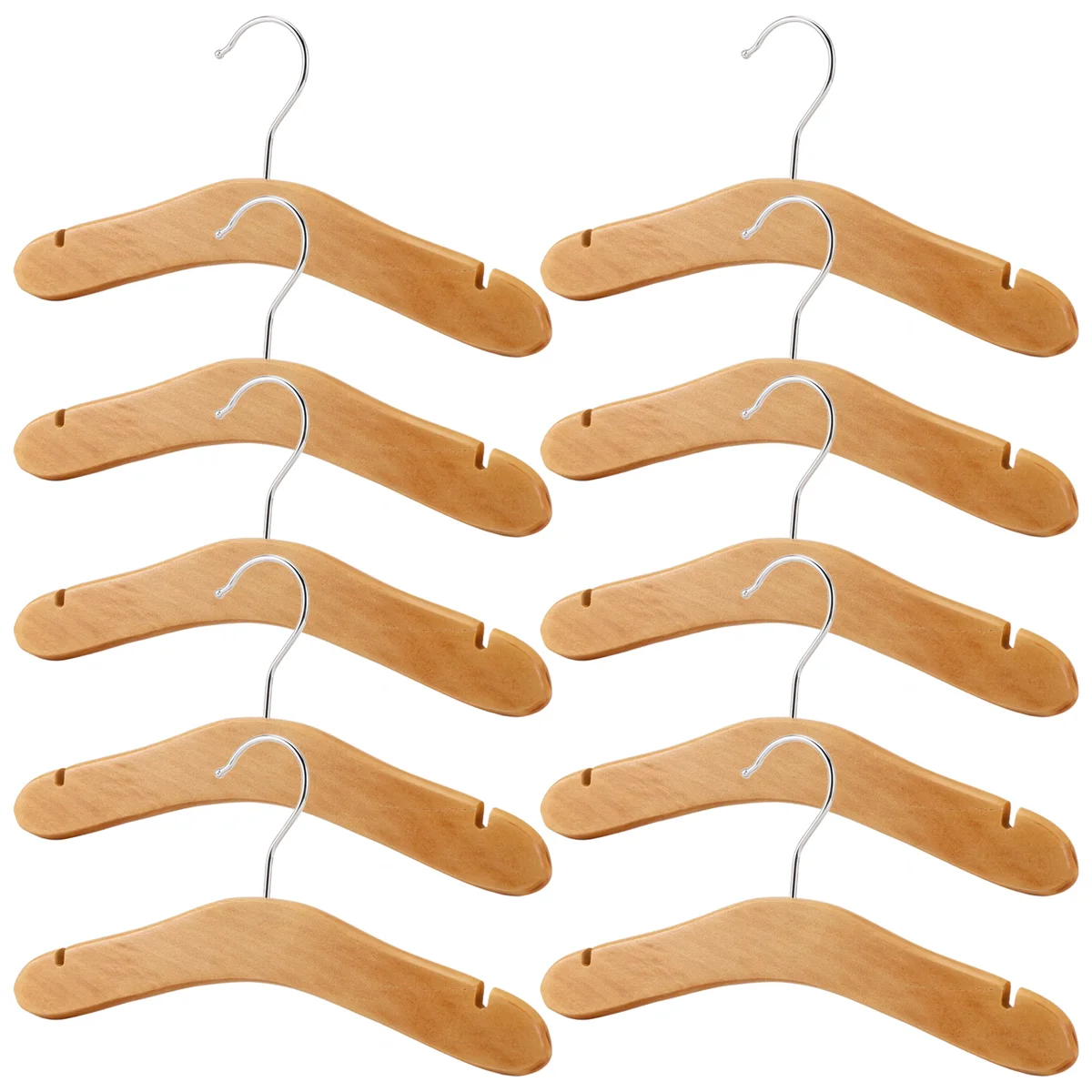 ABKM! Wooden Baby Hangers,Kids Hangers,Notched Shoulder Design for Children Clothes,Decoration Hanger,10 Pack,Small