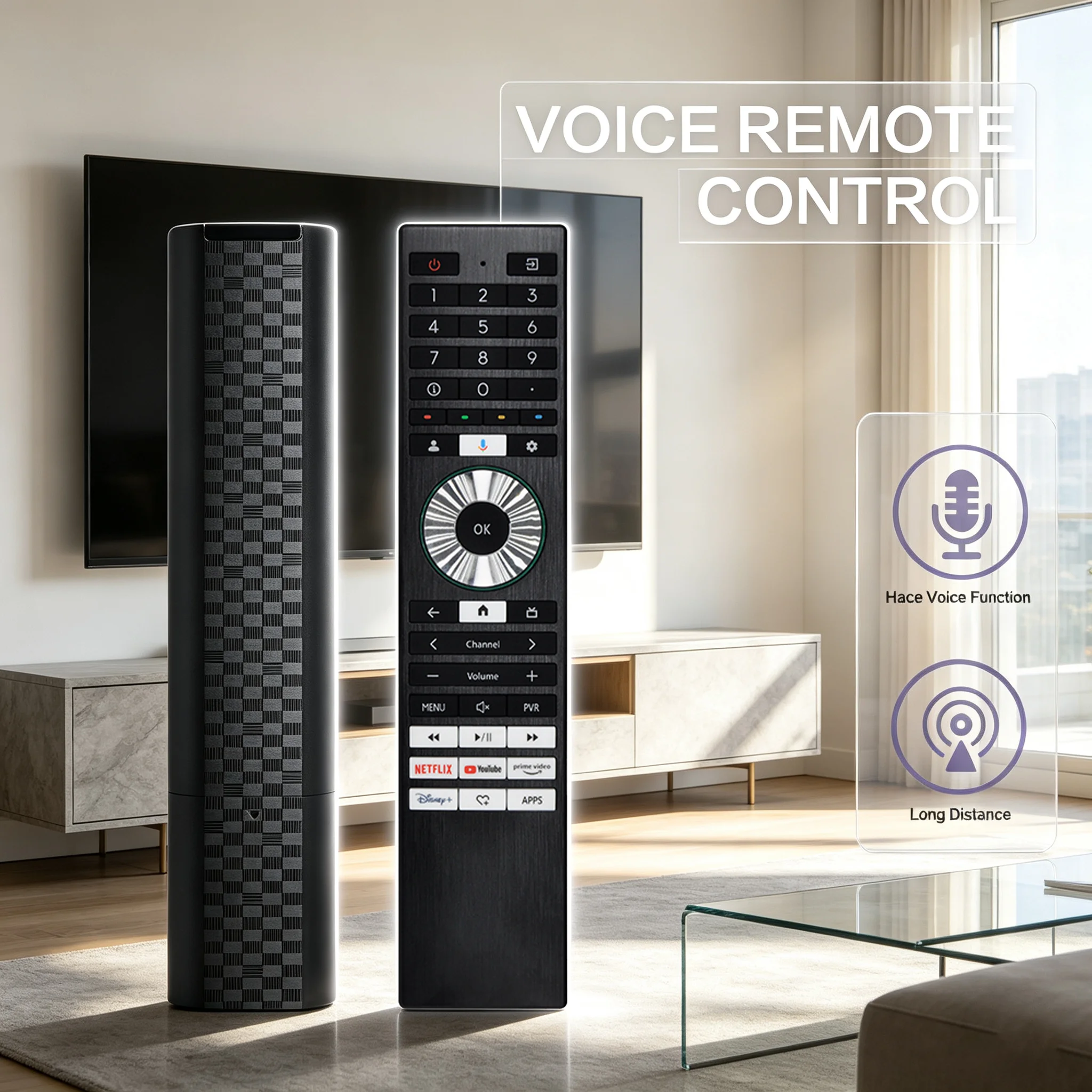 ERF3D98T Voice Remote Controller for Toshiba Smart TV Replacement with Smart Function Netflix Prime Video Hotkeys