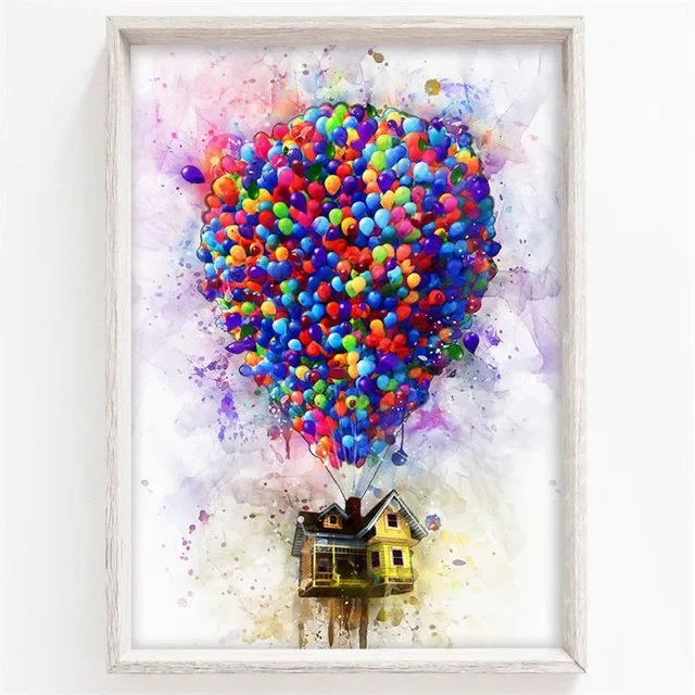 Canvas Painting Disney Pixar Up Poster Home Decor Abstract Balloon Prints and poster Wall Art Picture for Living Room Decoration