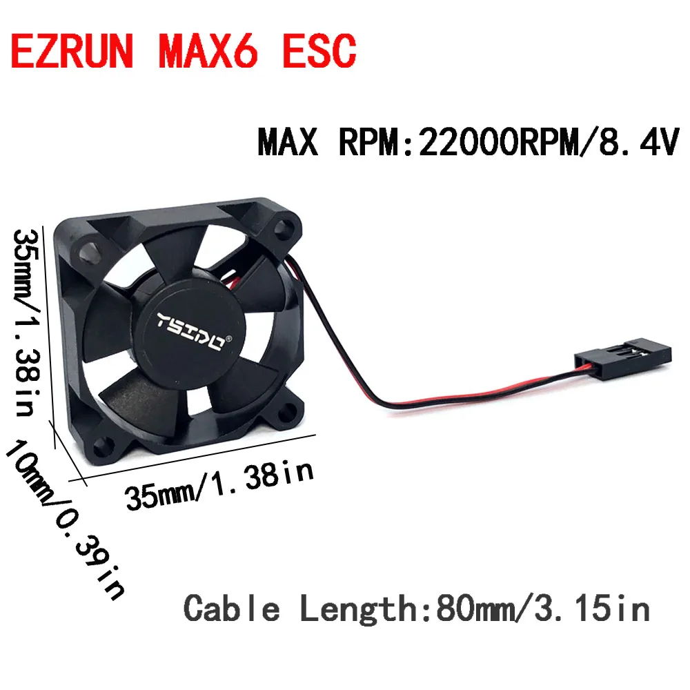 YSIDO 4510 3510 3010 2510 Upgrade Motor ESC Cooling Fan for 1/8 1/10 RC Car Hobbywing EZRUN MAX5 MAX6 MAX8 ARRMA BLX ESC