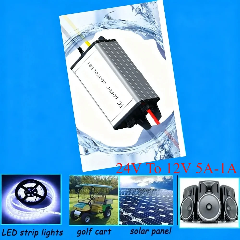 

DC 24V To 12V 5A 60W Regulator Power Supply Module Buck Transformer Step Down Voltage Converter for Golf Cart Truck Waterproof