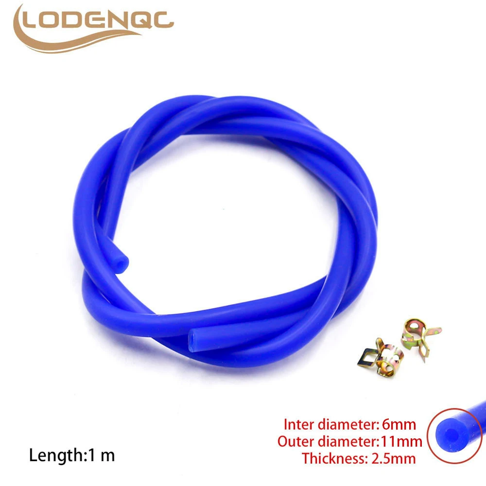 Universal Silicone Vacuum Hose Silicone Tube Blue Coolant Hose ID:3/4/5/6mm Blue OD:8/9/10/11mm LC101514