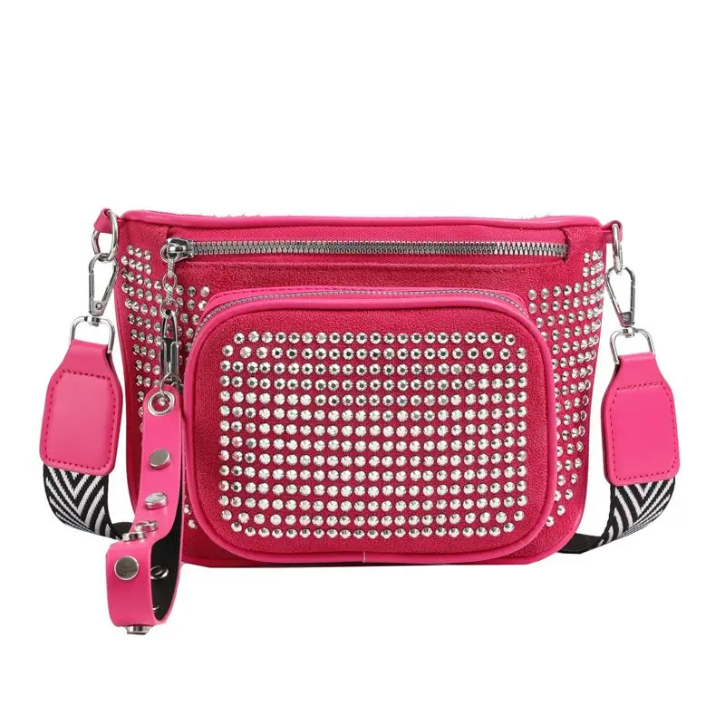 Fashion Full Hot Drill Crossbody Bag 2026 Woman Shoulder Bags Female Bling Travel Handbags Summer Phone Bag Small Bucket Bag