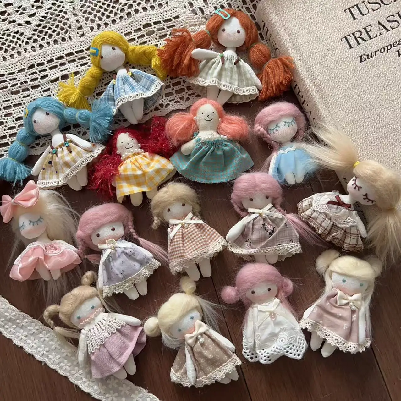 Fabric Cartoon Doll Girl Hair Clip Brooch Pin Keychain for Shoes Socks Bag Clothing Embellishment Premium Quality