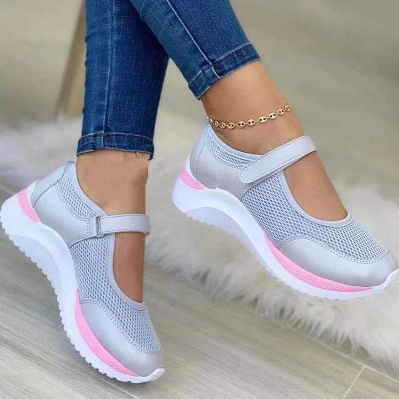 Summer New Women Outdoor Breathable Mesh Shoes Woman Casual Platform Sneakers Travel Walking Footwear Size 43 Vulcanized Shoes