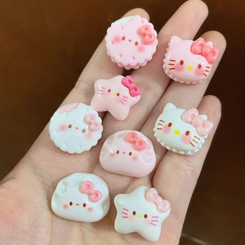 Sanrio Stickers Cartoon Cute HelloKitty Biscuit Cream Glue DIY Accessories Water Cup Lunch Box Electric Car Decoration Wholesale