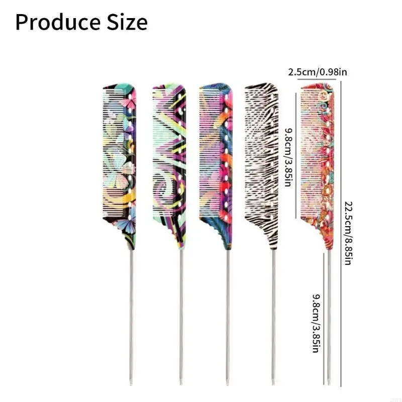 

28TA Tail Comb Long Steel Pin Teasing Comb for Salon Hair Stylists Parting Comb