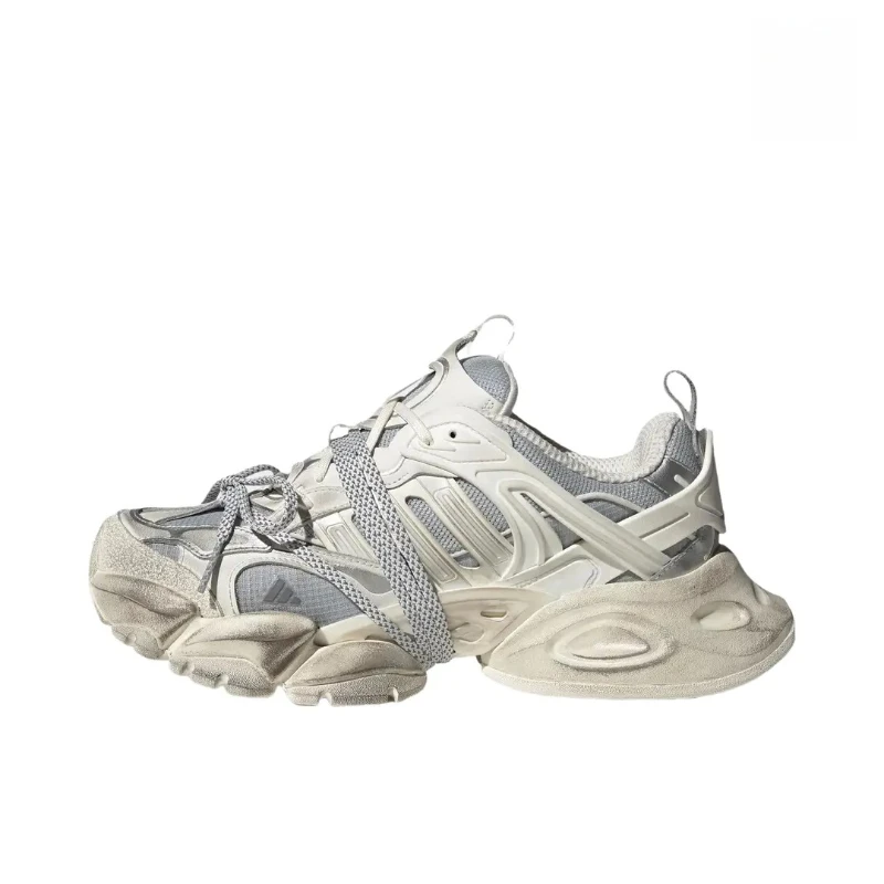 

Adidas XLG Runner Deluxe Unisex Women and Men White/Silvery Cyber Light Mech style Snug Versatile Antiskid Anti-Friction JS1588