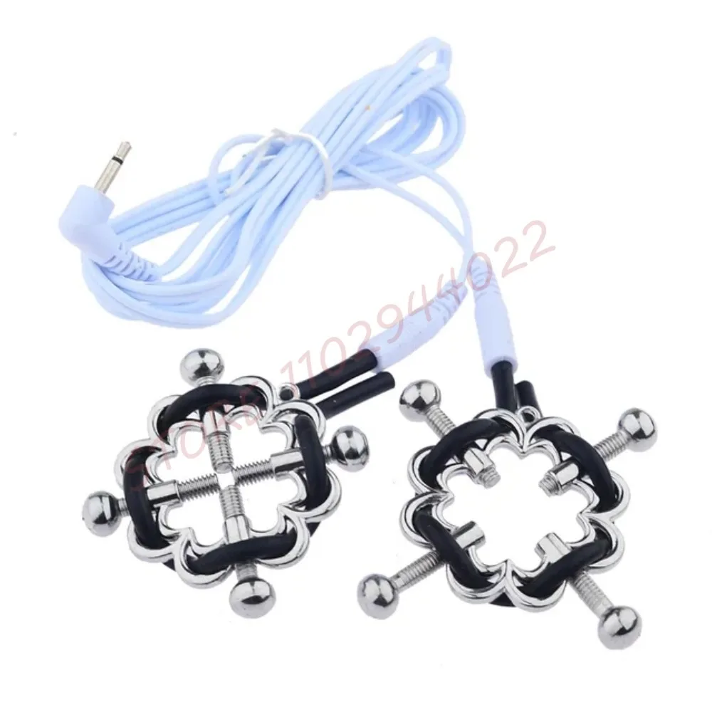 Electric Shock Powerful Breast Clips Labia Clip Masturbation Pulse Massage Nipple Clamps Sex Toy Physical Therapy Sex Products