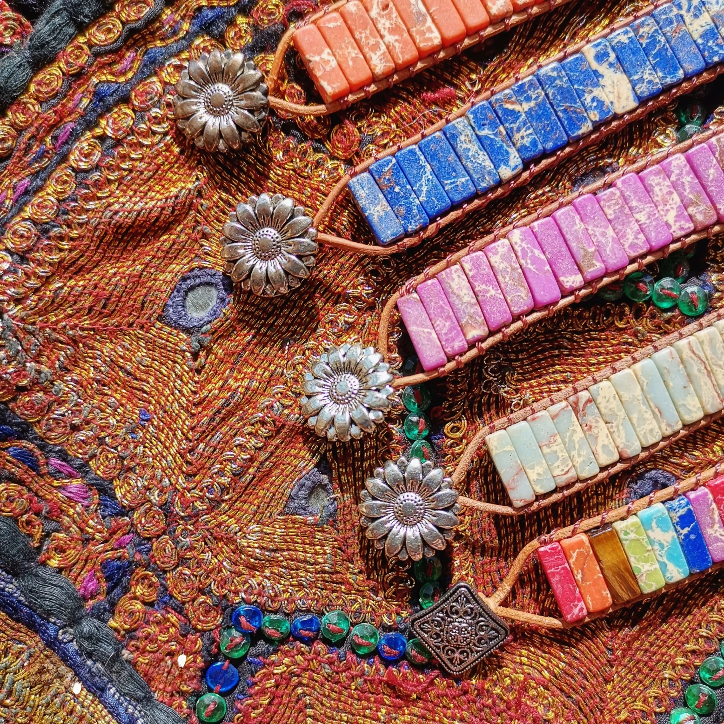 

Браслет ручной работы n в стиле хиппи, длинный пляжный браслет Par Ins Faion, ювелирные аксессуары, креативные бусины ручной работы Wrisand