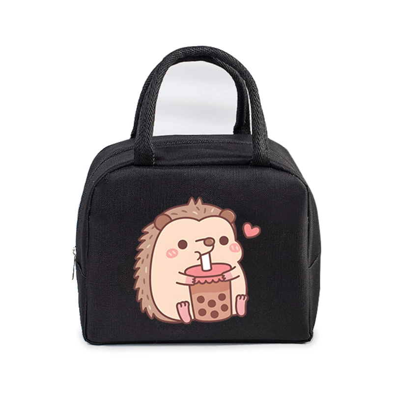 Lunch Bag for Men Women Hedgehog Bobo Tea Thermal Cooler School Lunch Box Handbags Cartoon Animal Student Portable Lunch Bags