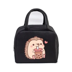 Borsa per il pranzo per uomo donna Hedgehog Bobo Tea Borsa termica per il pranzo della scuola Borse per il pranzo portatili per studenti di animali dei cartoni animati