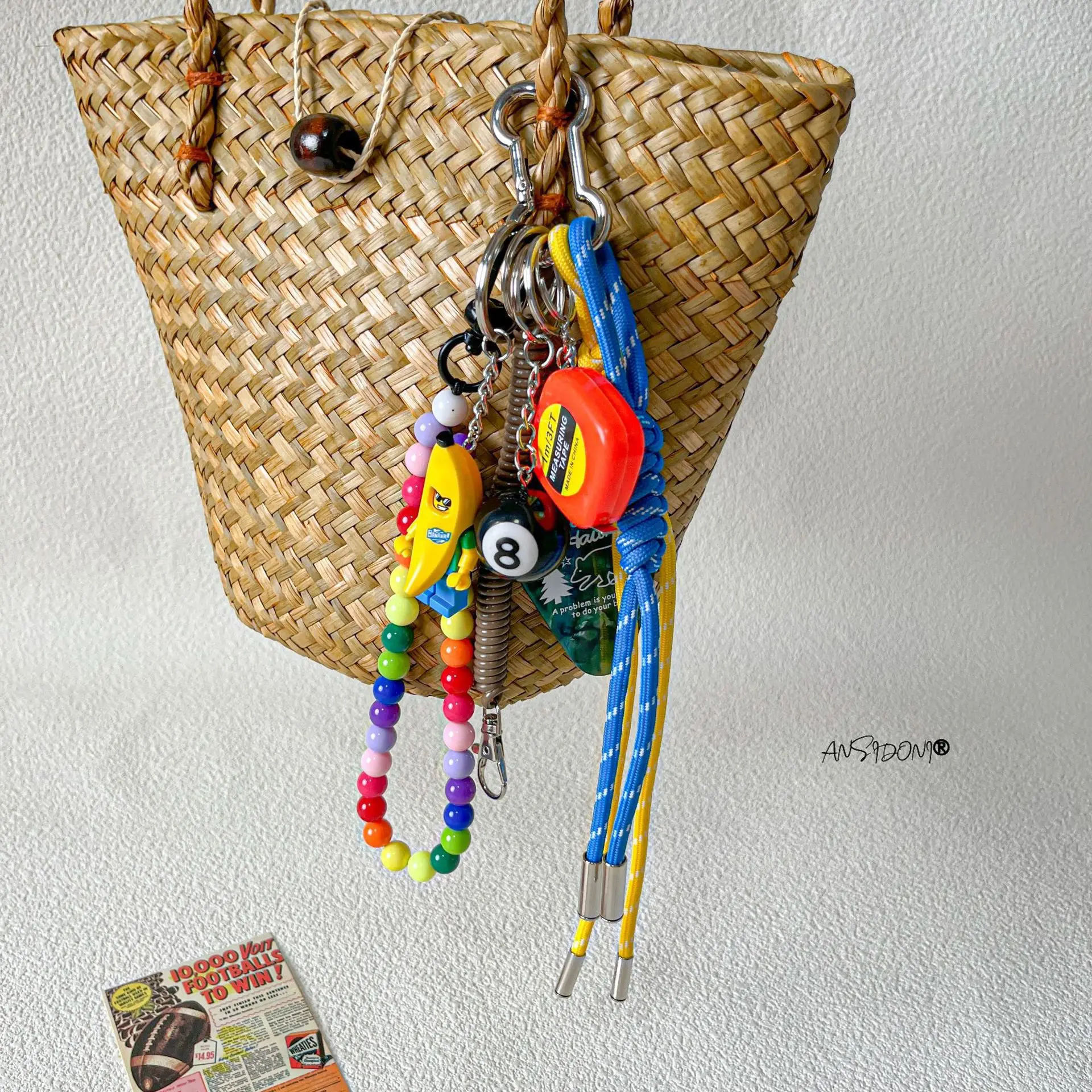 جديد الإبداعية الرياضة على ظهره المفاتيح تعادل الرياح البيسبول الأزياء قلادة الصيف الحبل حقيبة قلادة جديد اللياقة البدنية الرجال والنساء