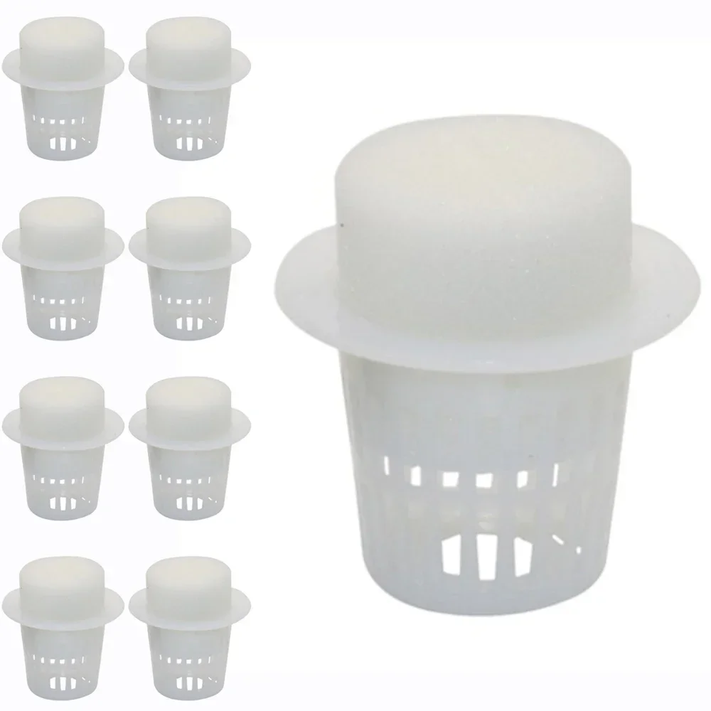 50PCS Plant Net Cup Cylinders Sponge For Hydroponics Aquaponics Orchids Plant Starting  Plastic Net Cups Garden Tools