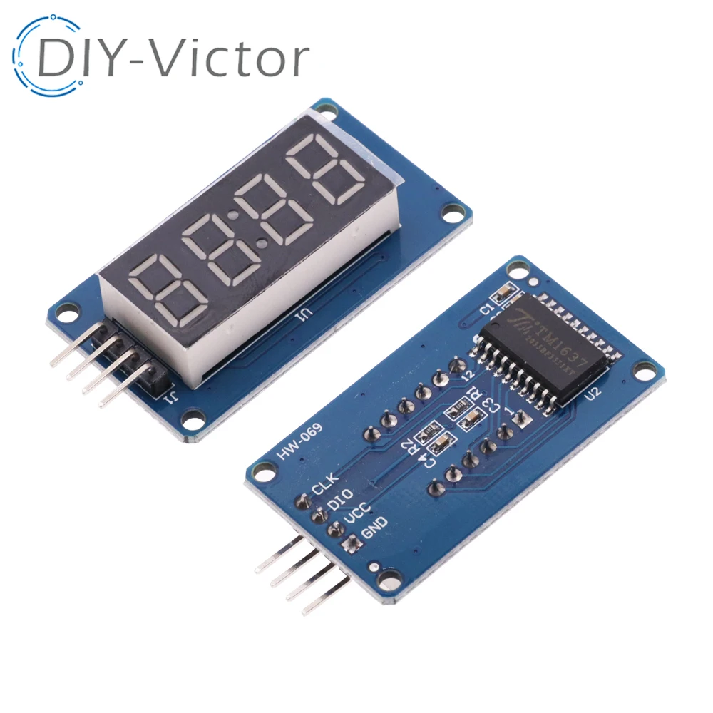 TM1637 4 Bits Digital LED Display Module Four Serial Driver Board Pack 7 Segment 4 Bits 0.36 Inch Clock RED Anode Digital Tube