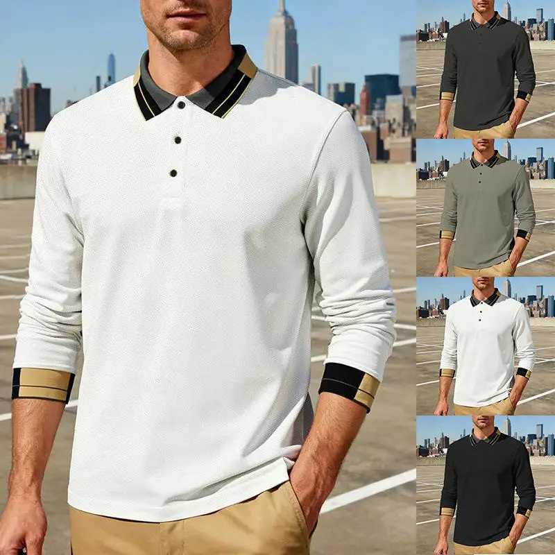 Loose Men's Casual American Style Long Sleeve  Shirt Autumn New Arrival Textured Men's  Universal Cool Feeling