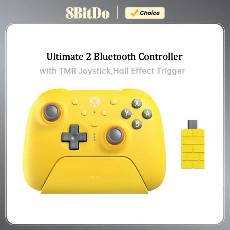 8BitDo Ultimate 2 Bluetooth Controller for Nintendo Switch 2 PC Windows， Wireless Gamepad with TMR Joystick,Hall Effect Trigger