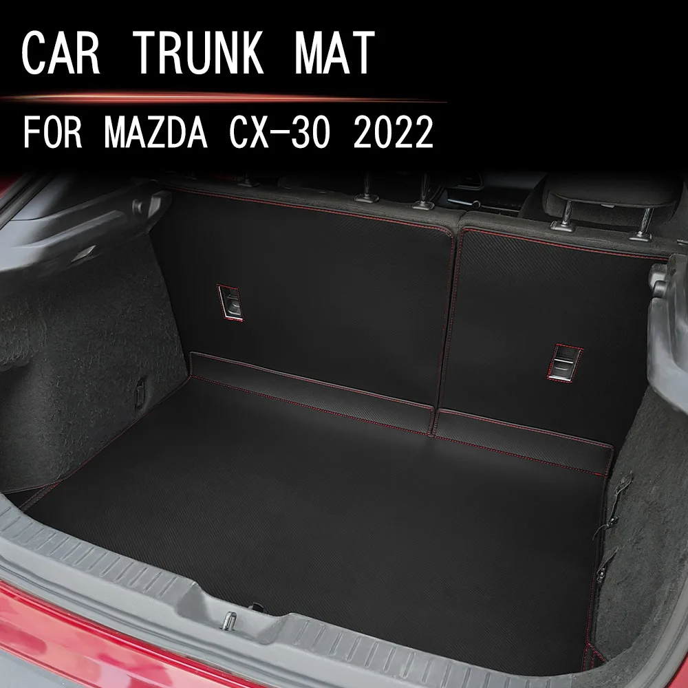 

Для Mazda CX-30 CX30 2020 2021 2022 2023, кожаный коврик в багажник, полностью закрытый специальный коврик для задней двери, защитный коврик для задней двери