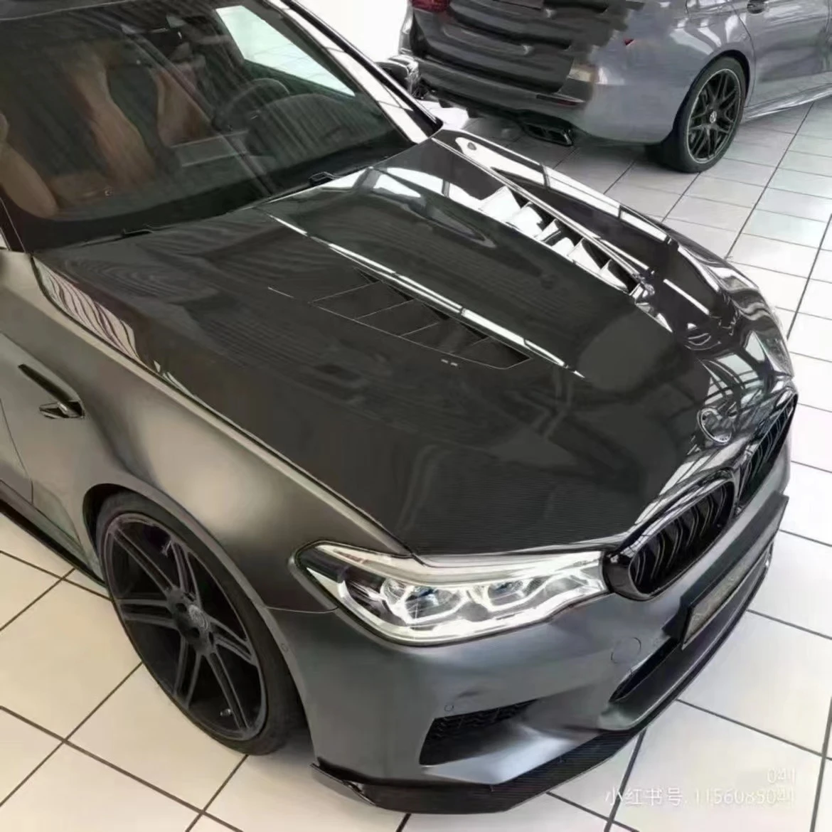 MRD for BMW 5 Series G30 G38 2016+ Engine Cover Real Carbon Fiber Car Hood Bonnet Cover with Vents