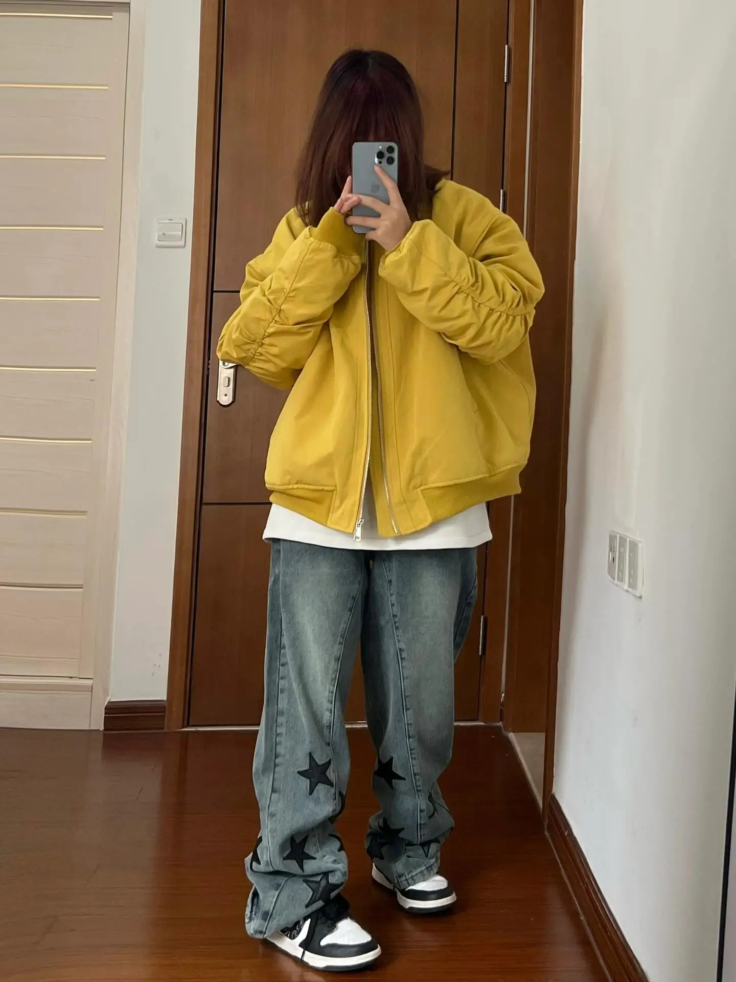 

Baseball Jackets Kpop Womens Lightweight Morning Colorblock Vintage Standing V-Neck K-Pop Patchwork Beading Teens Slim-Fitting