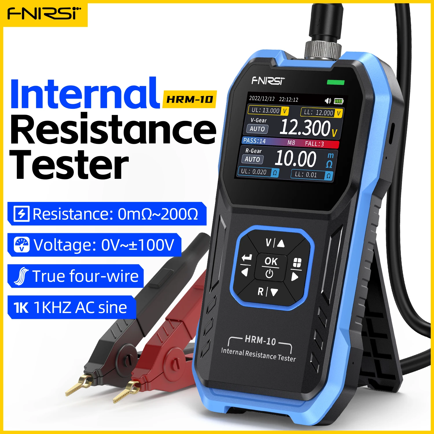 Fnirsi Hrm10 Testador de Resistência Intemal de Tensão da Bateria de Alta Precisão Trítio Lron Fosfato 18650 Testador de Bateria