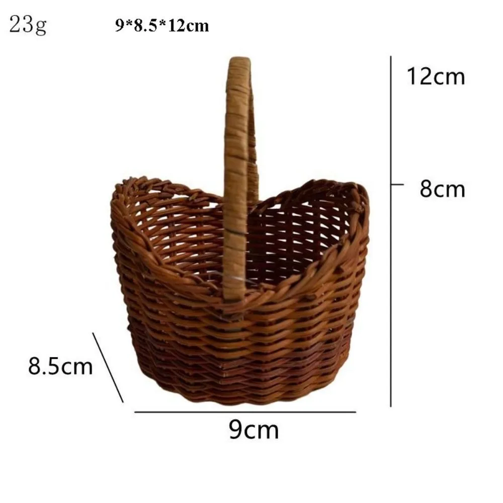 with Handle Imitation Rattan Handhold Handwoven 10 Styles Braid Storage Baskets Household Weaving Flower Basket