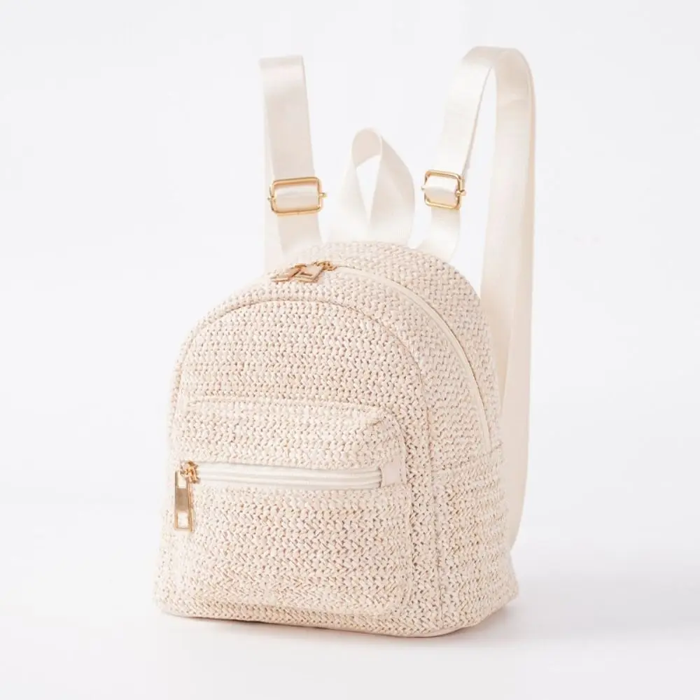 Backpack for Women Fashion Design Straw Shoulder Bag Weaving Travel Bag Summer Beach Rucksack School Bag