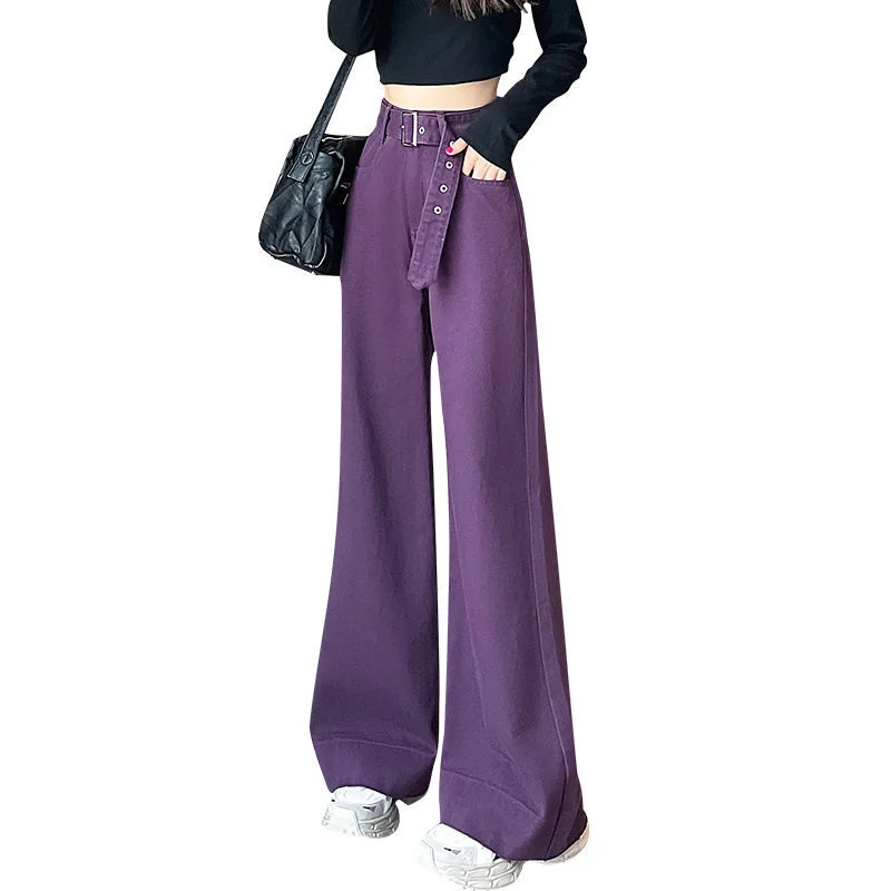 

Purple Wide Leg Jeans Women Spring New Collection