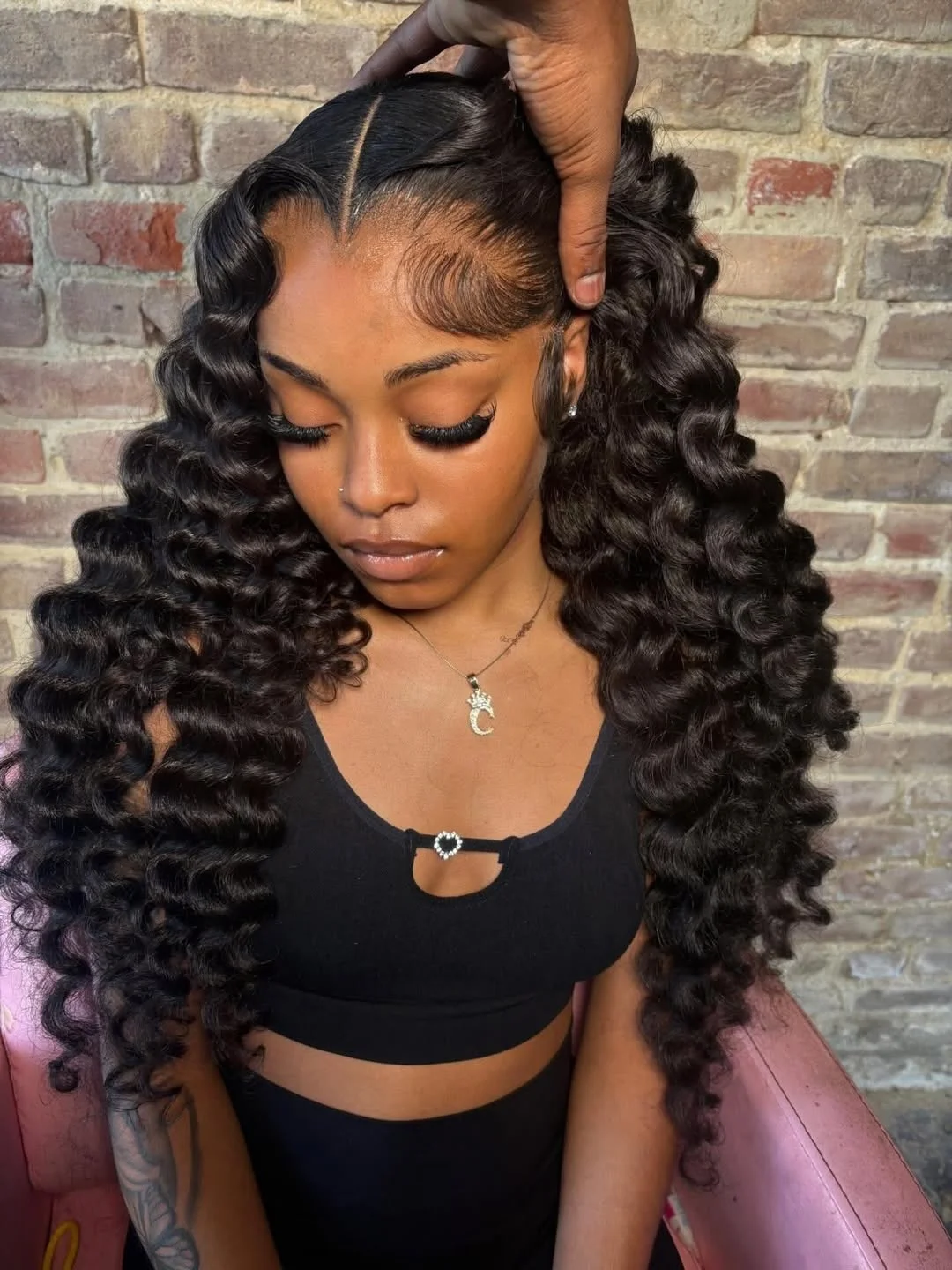 

220 Density Curly 13x6 HD Transparent Deep Wave Lace Front Wig Human Hair For Black Women 40 44 Inch Pre Plucked Brazilian Hair