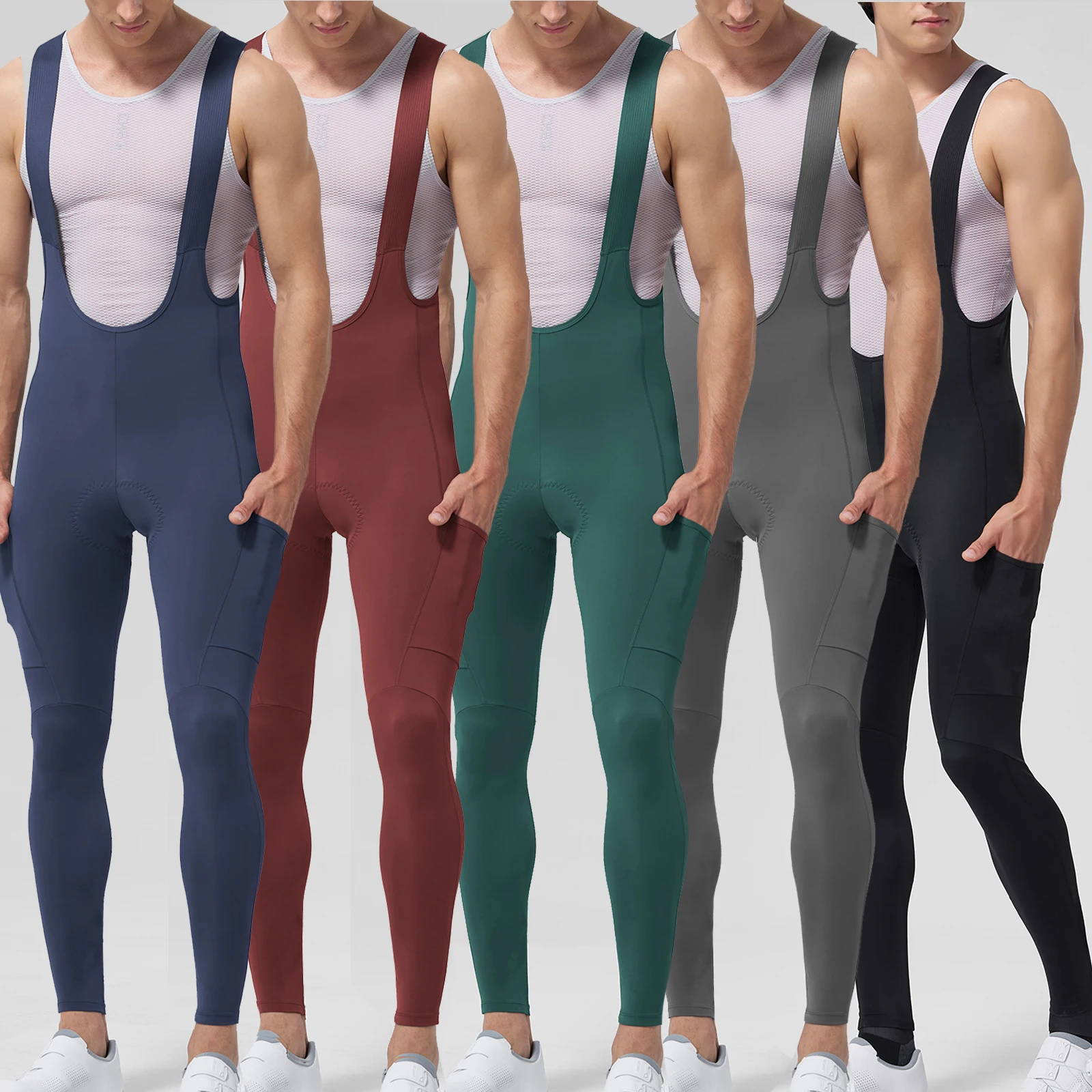 Cheji Men's Cycling Bib Pants Long Tights Comfortable Breathable Summer