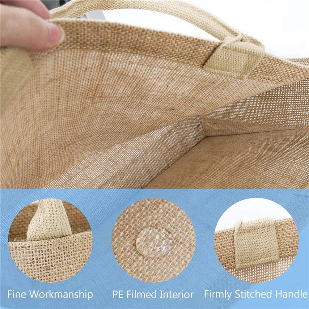 Personalized Burlap Tote Bag Wedding Bridal Party Bridesmaid Gift Idea Reusable Large Jute Gift Bag Summer Beach Favor for Women