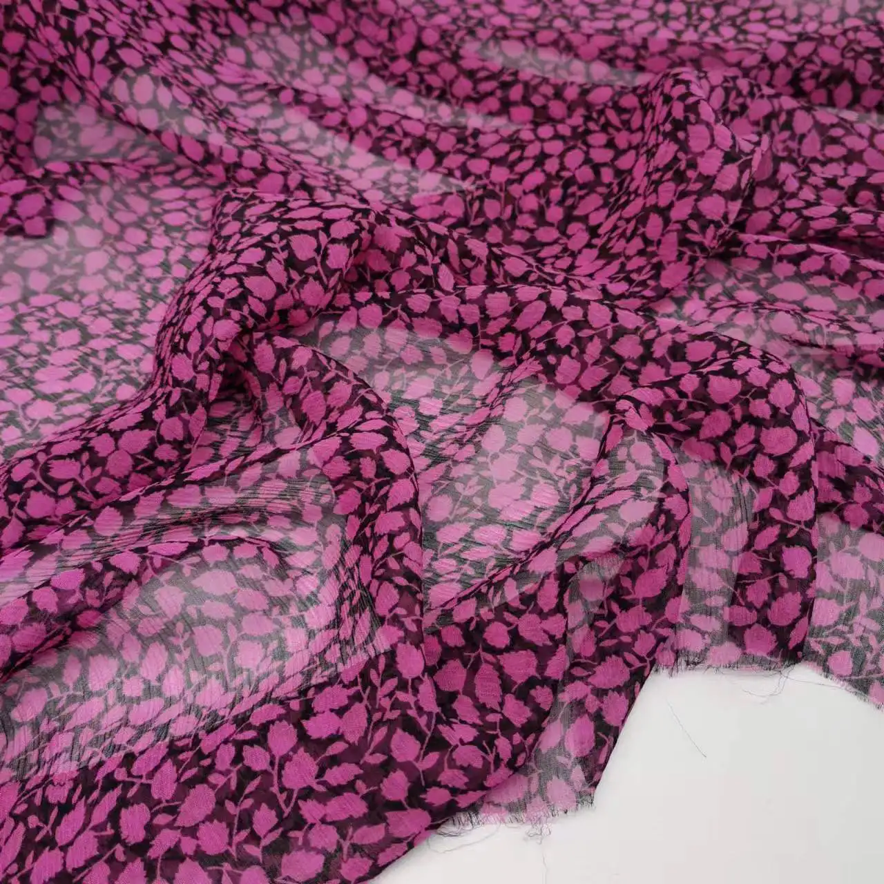 100% Real Silk Georgette Small Flower Fabric 7MM Mulberry Silk DIY Sewing Material