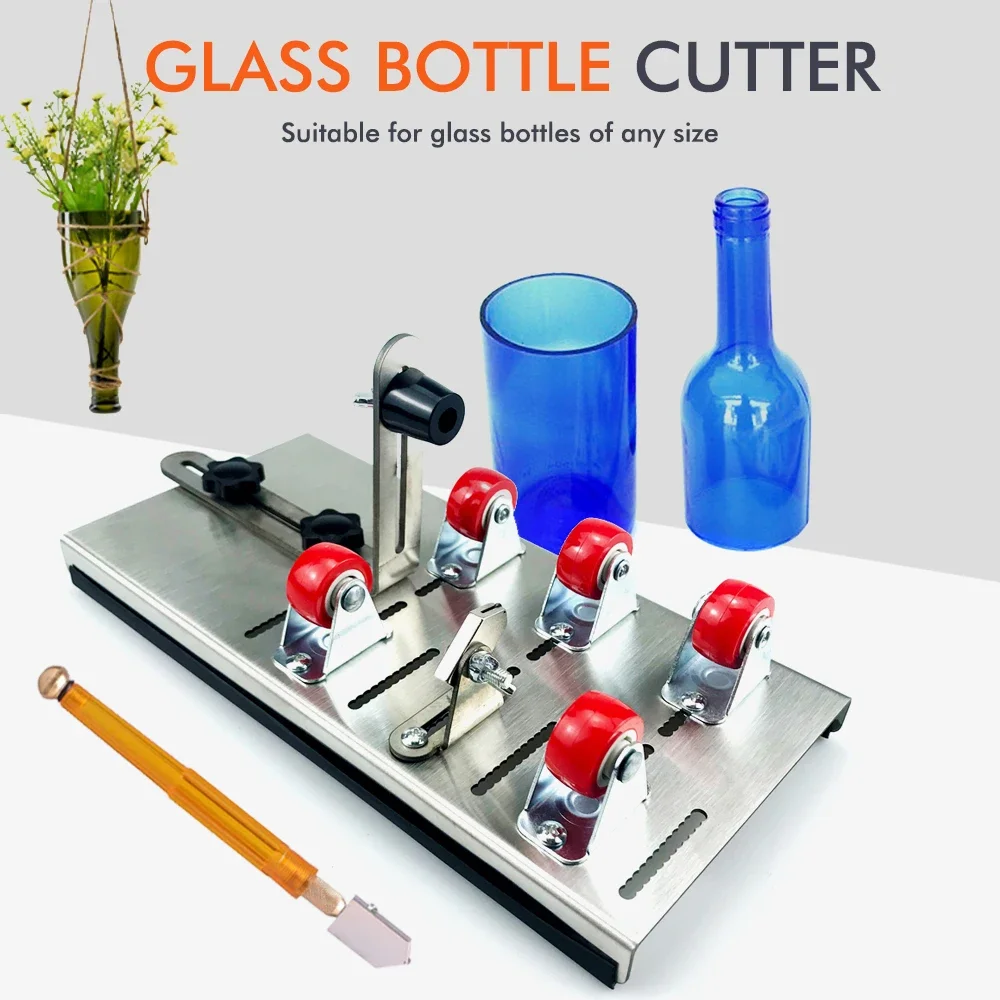 DIY Metal Glass Bottle Cutter Set Adjustable Sizes Glassbottle Cut Machine Crafting Wine Bottles Household Decorations Cutting