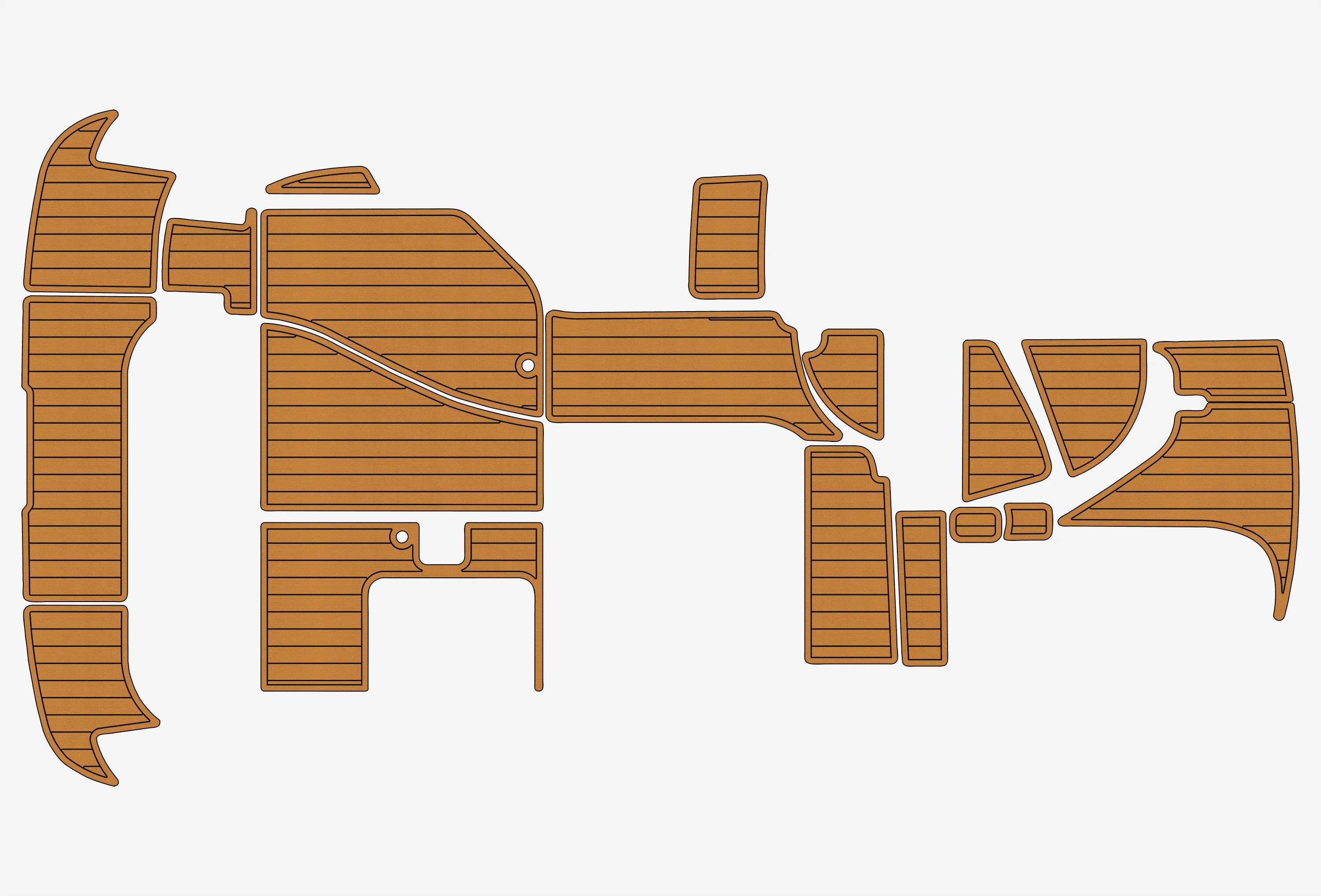2002-2006 Bayliner 305 Ciara 1/4 "6 مللي متر إيفا رغوة عدم الانزلاق بولي كلوريد الفينيل خشب الساج التزيين البحرية حصيرة سيديك جاتريب السجاد أرضية بحرية #1