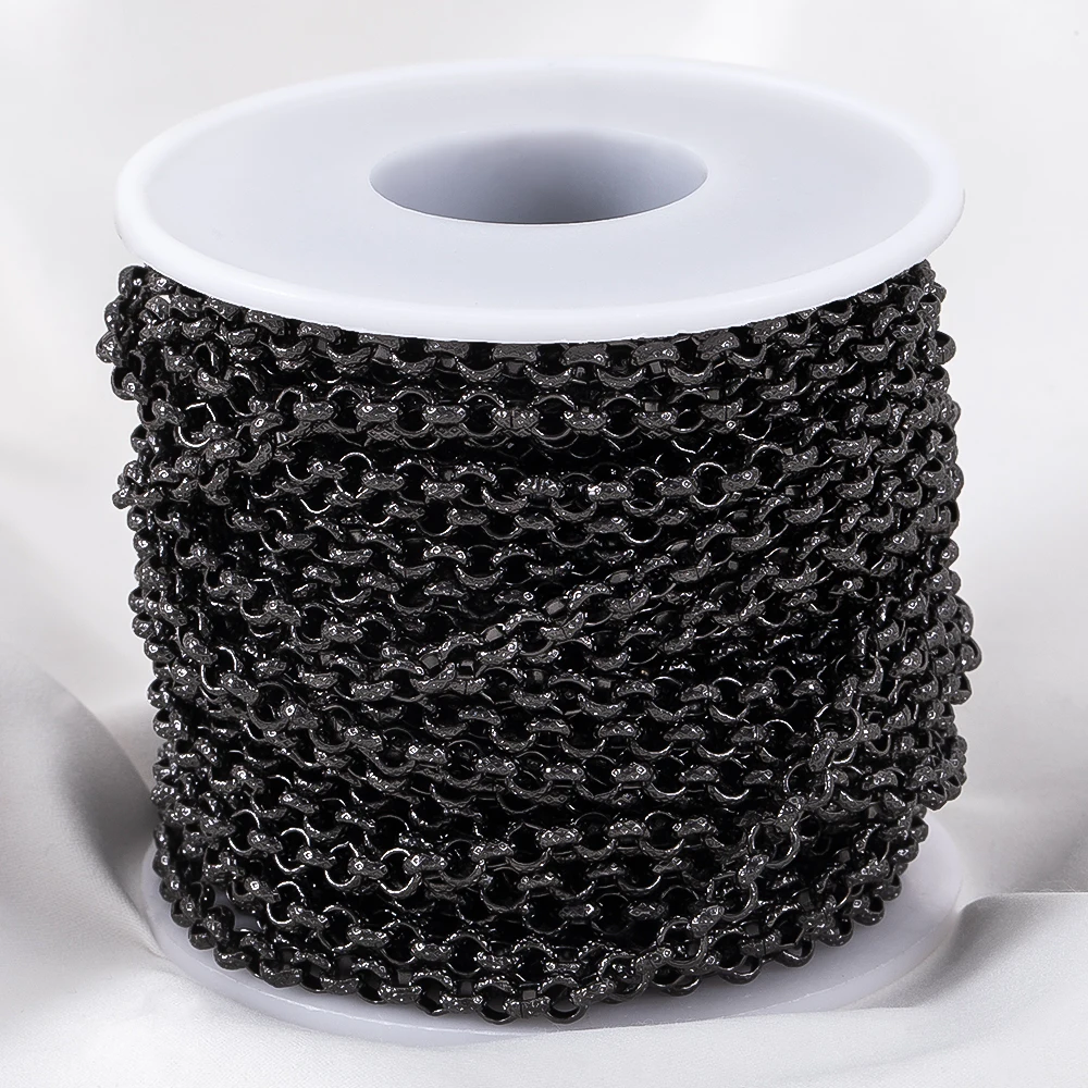1 Meter 2 Meter geprägte O-Form Halskette Ketten Kupfer Armband Kabel Link Bulk Offene Ringketten für DIY Schmuckherstellung – Detail 2