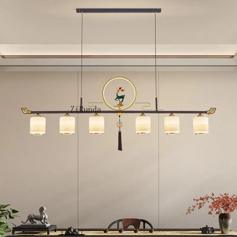 *Nuovo lampadario da ristorante cinese Lampada da sala da tè in stile cinese Zen Lampada da bar con parole atmosferiche di fascia alta semplice